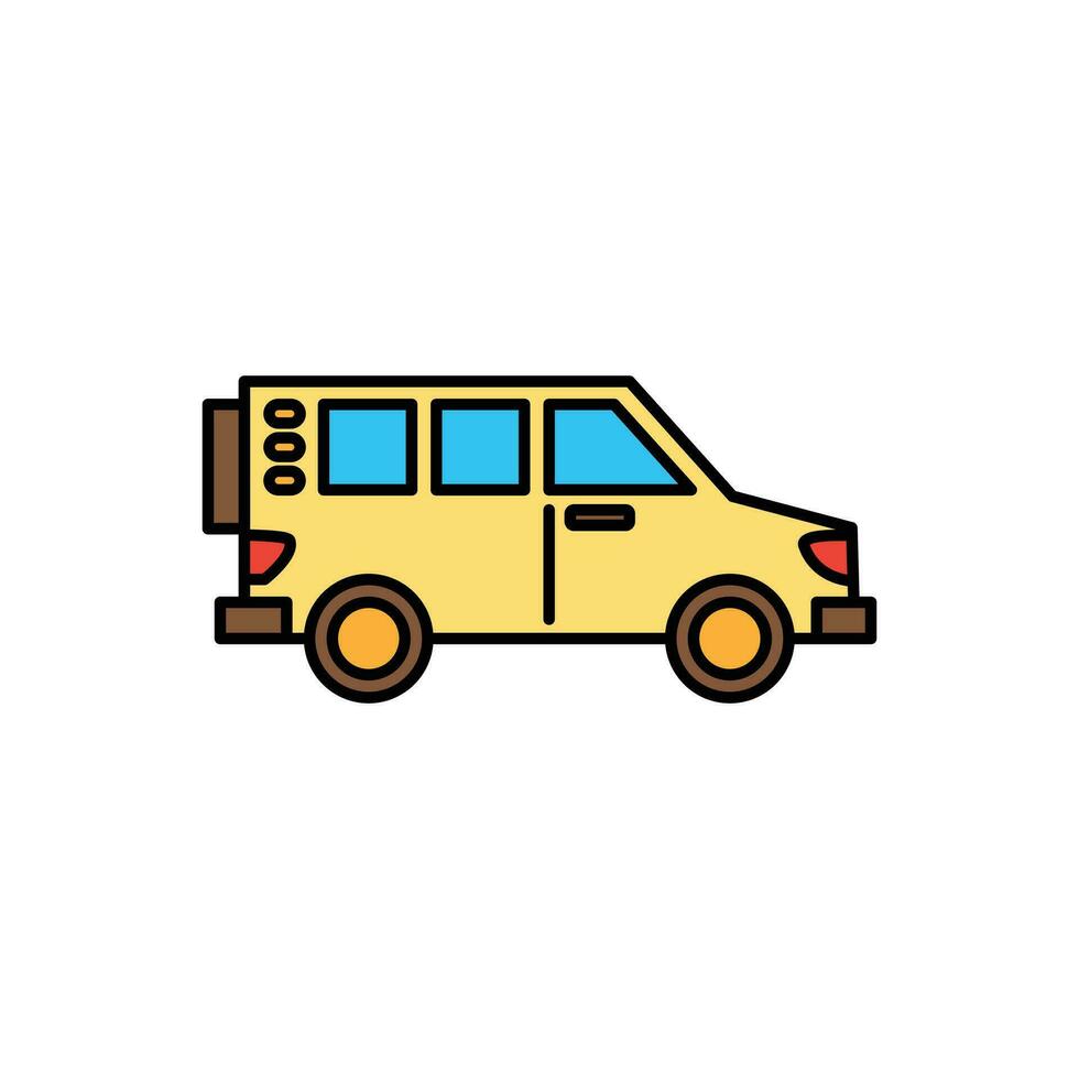 linda dibujos animados color resumido transporte vehículo icono vector