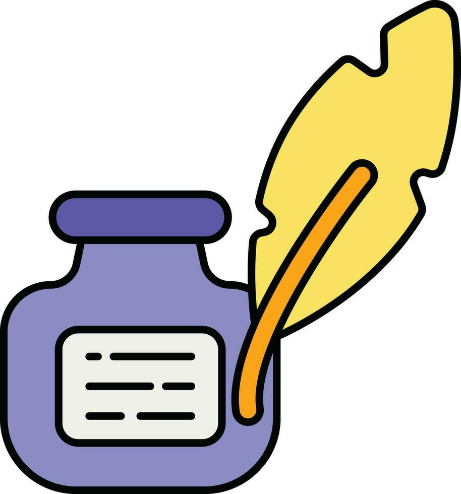 Ink Bottle color outline icons design style vector