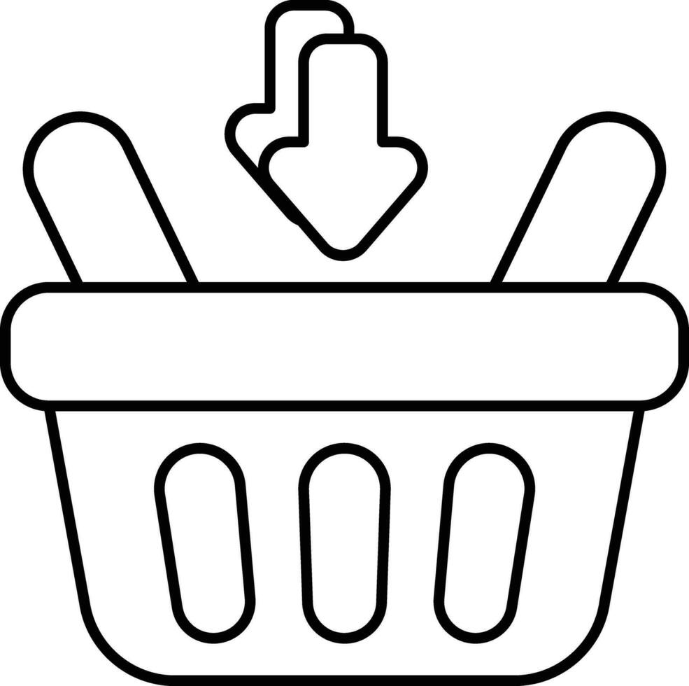 Basket Down line icon design style vector