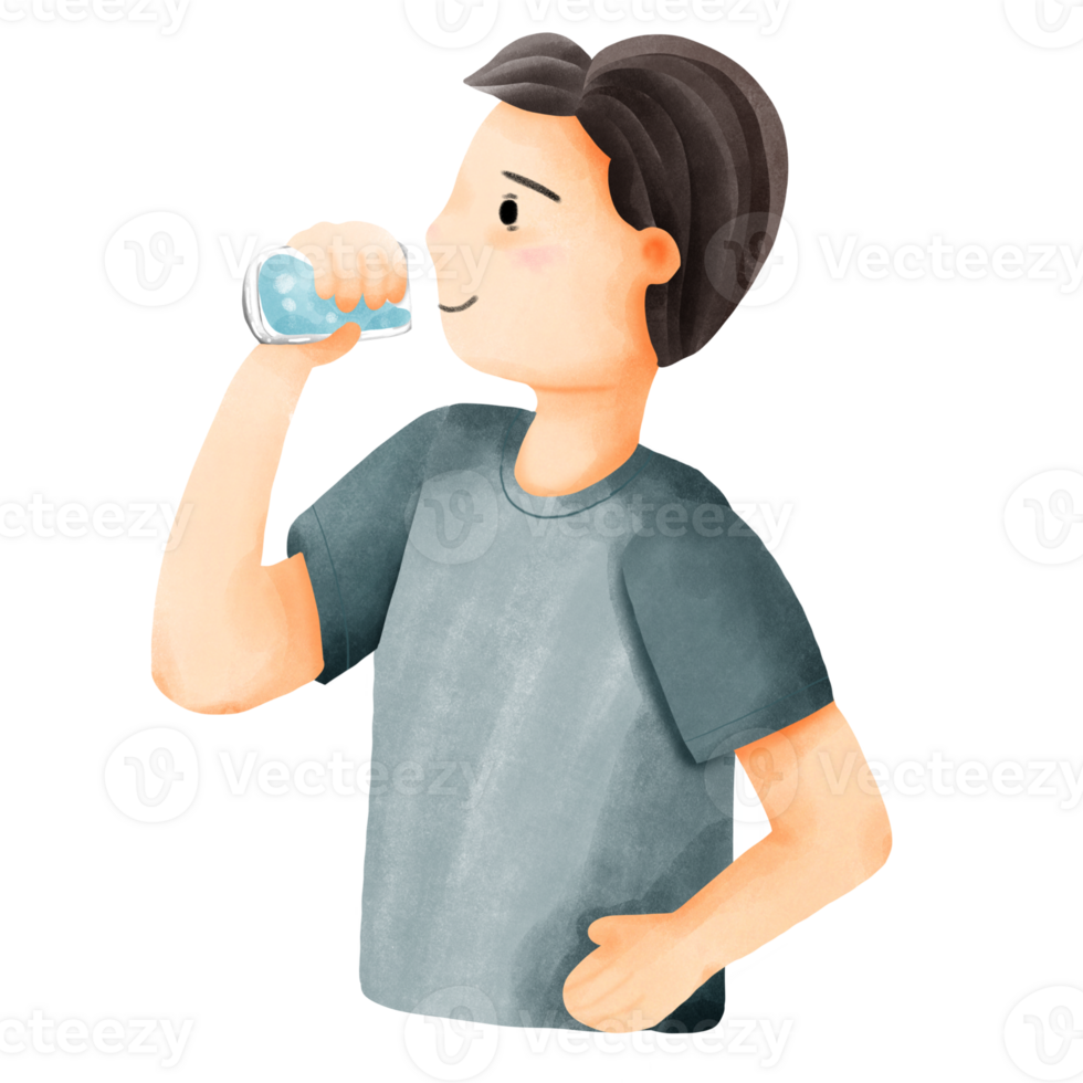 man drinking water png