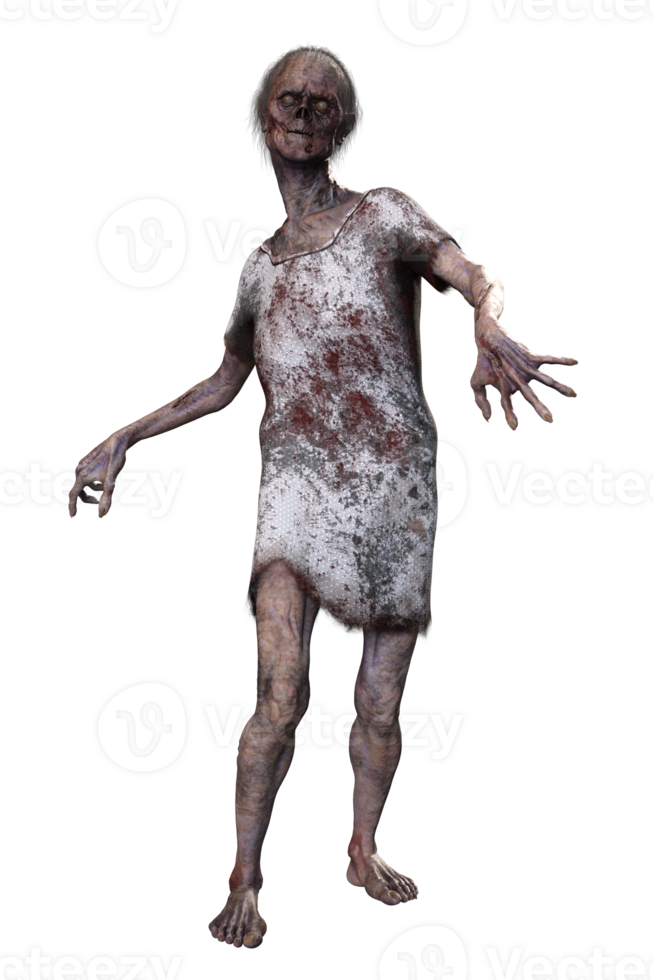 zombie Aan transparant achtergrond, 3d geven png