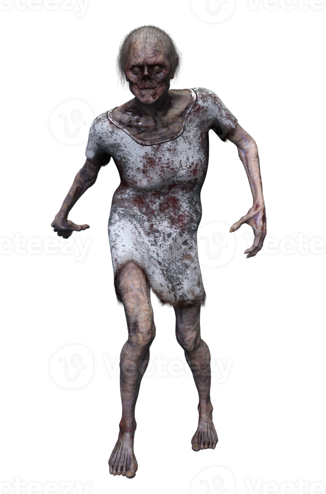 zombie Aan transparant achtergrond, 3d geven png