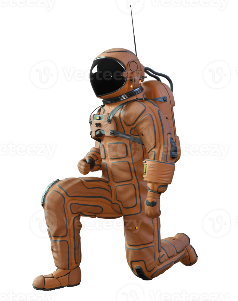 Astronaut on transparent background, 3d render png