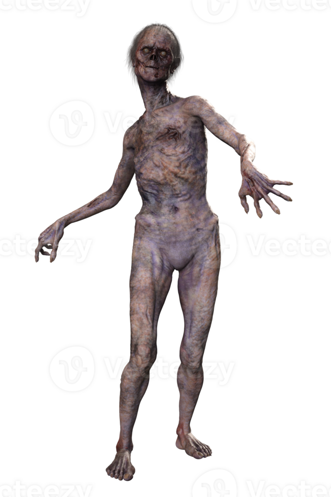 zombie Aan transparant achtergrond, 3d geven png