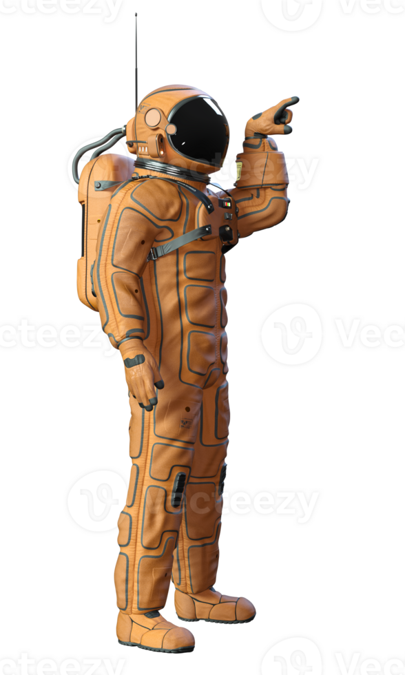 Astronaut on transparent background, 3d render png