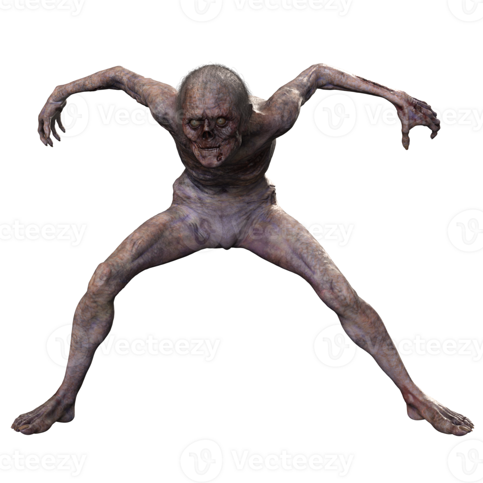 zombie Aan transparant achtergrond, 3d geven png