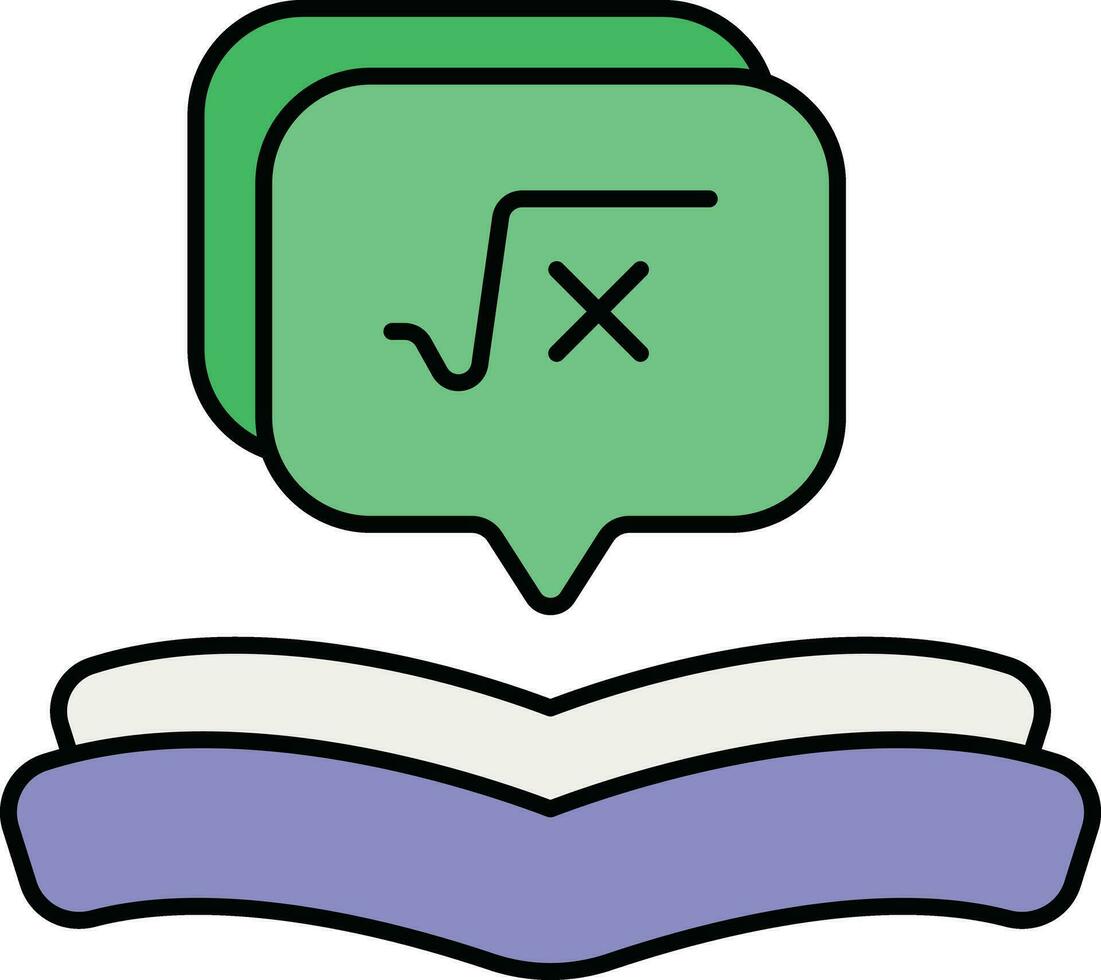 Math Class color outline icon design style vector