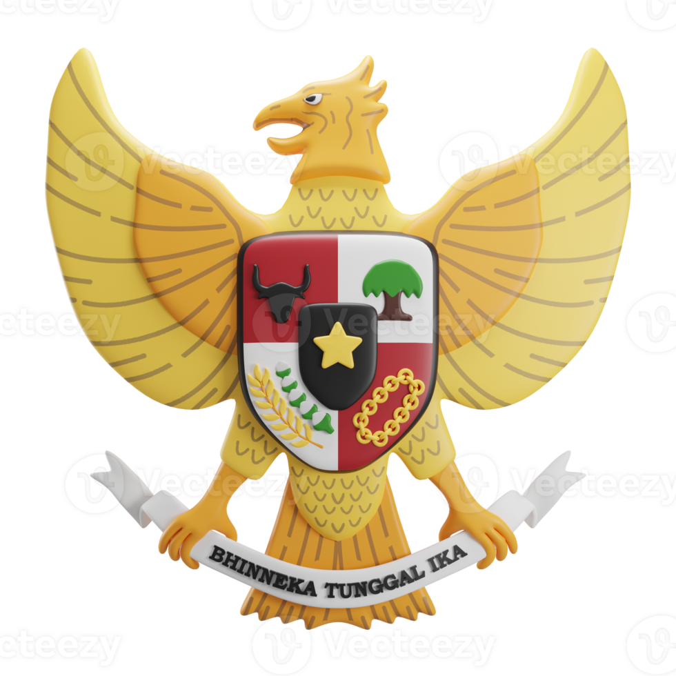 3d ilustración Garuda pancasila transparente antecedentes png