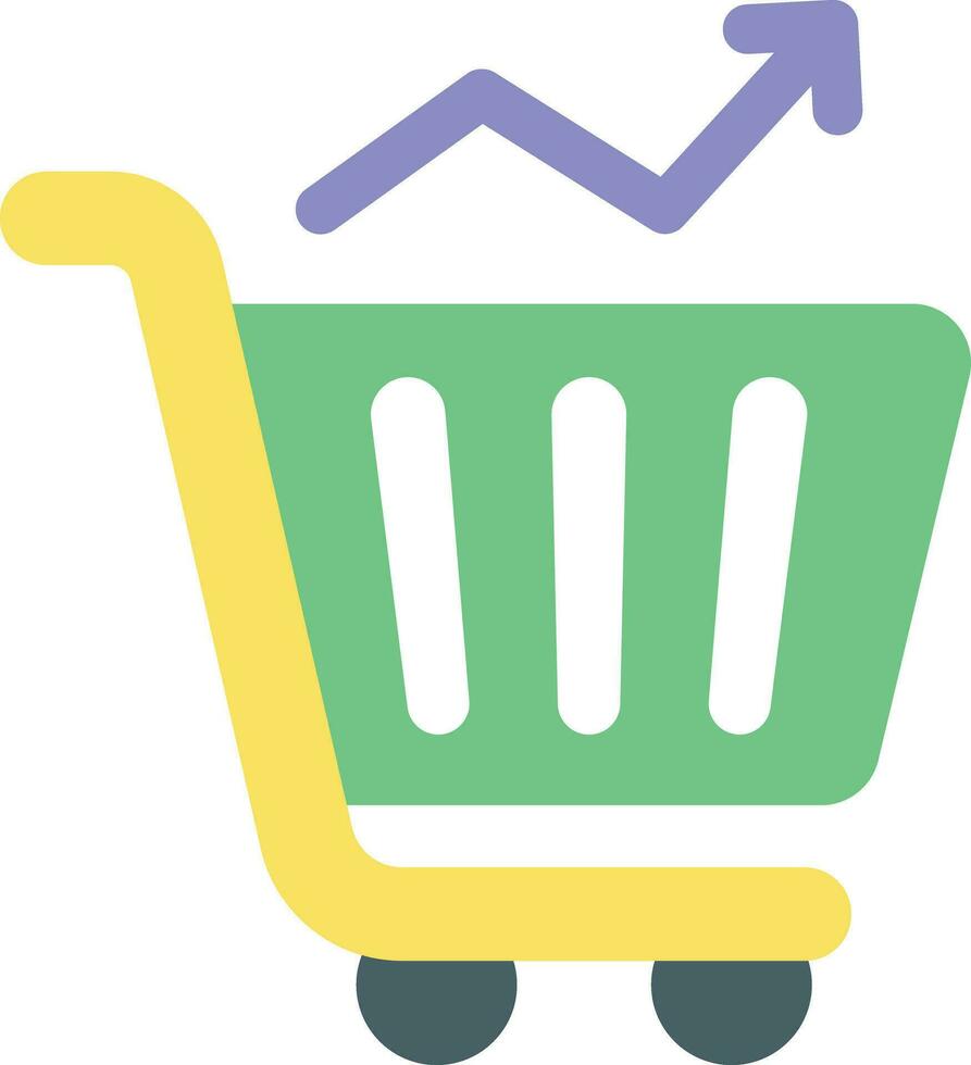 Cart Growth flat icon design style vector