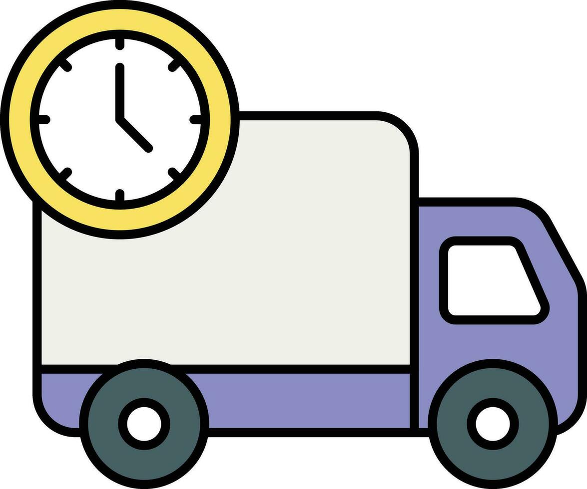 Delivery Time  color outline icon design style vector