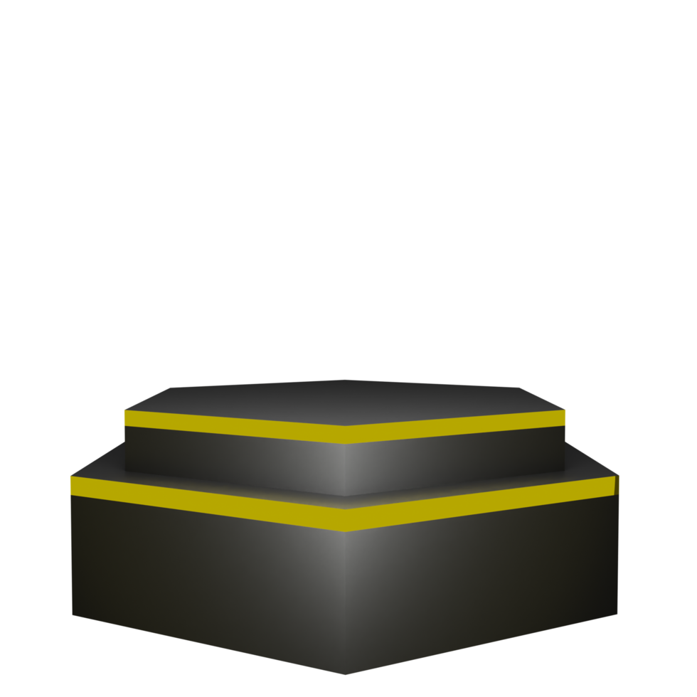 3d noir podium avec Jaune rayures pour produit afficher png