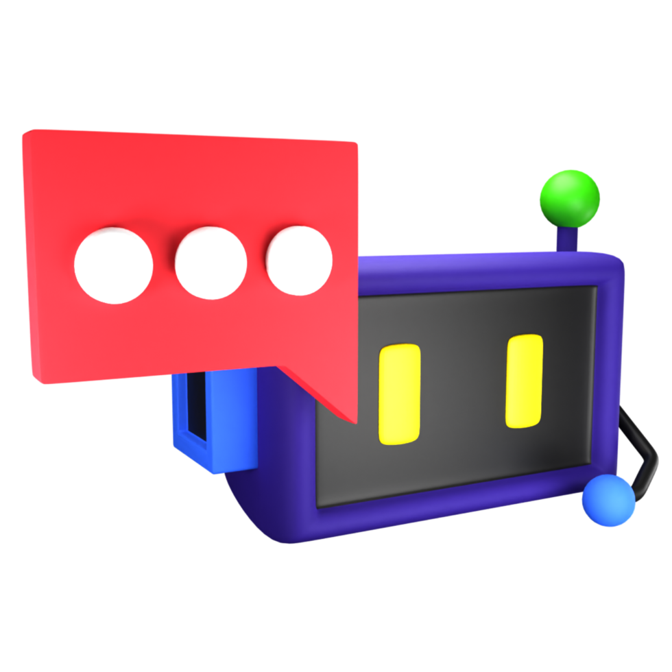 3D Chatbot with Speech Bubble png
