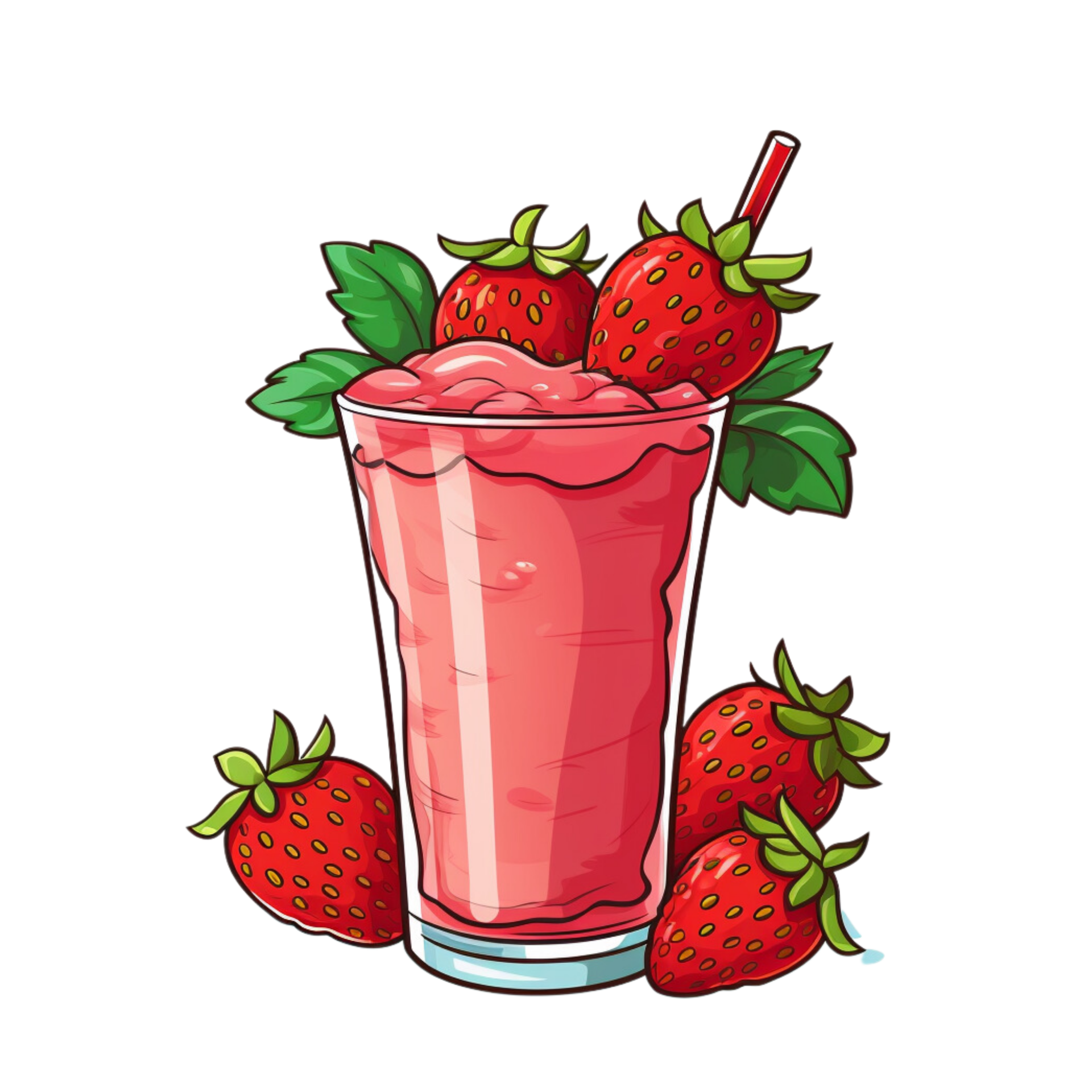 Strawberry smoothie with strawberry fruit 27143339 PNG