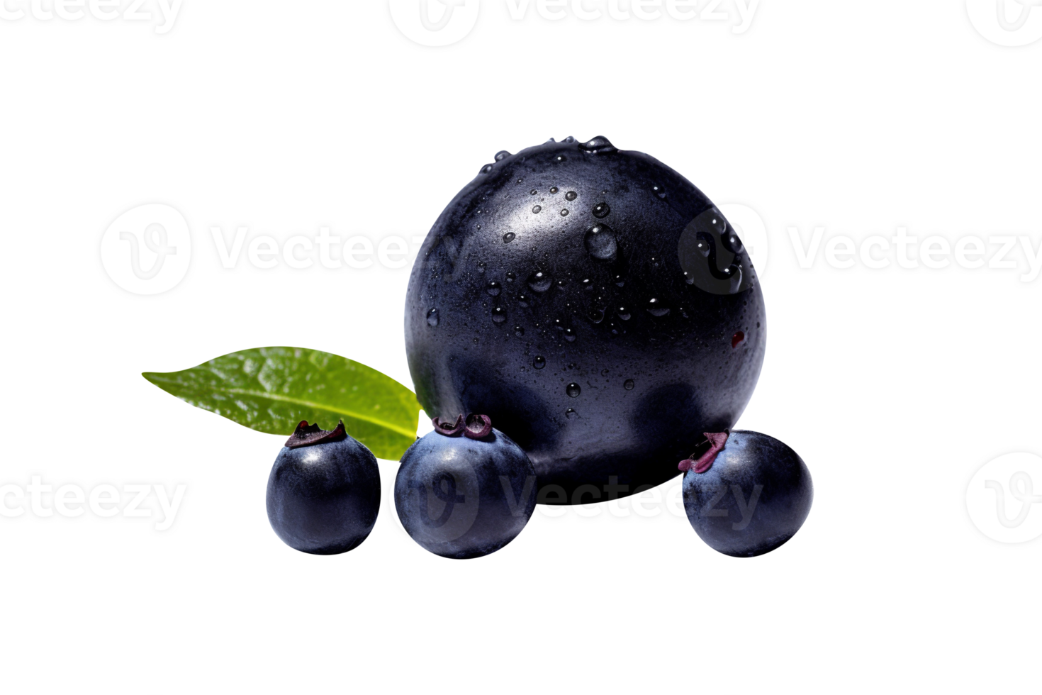 Fresh bunch acai berries isolated on transparent background png