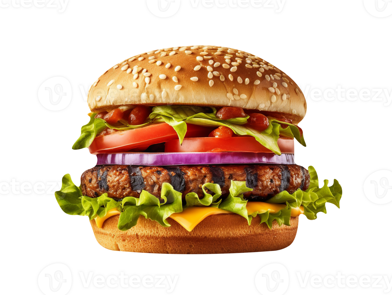 färsk gott veggie burger isolerat på vit bakgrund png