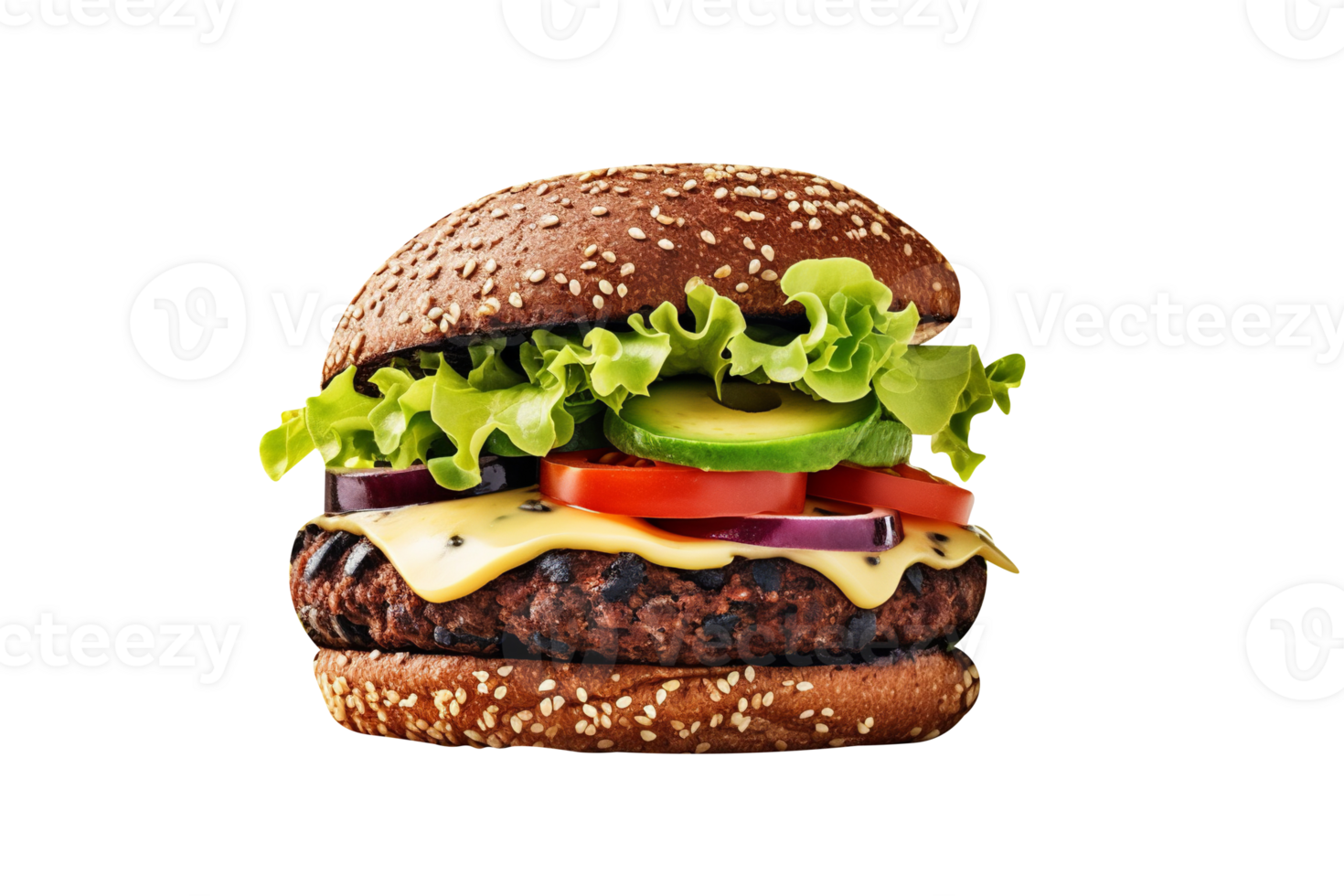 färsk gott veggie burger isolerat på vit bakgrund png