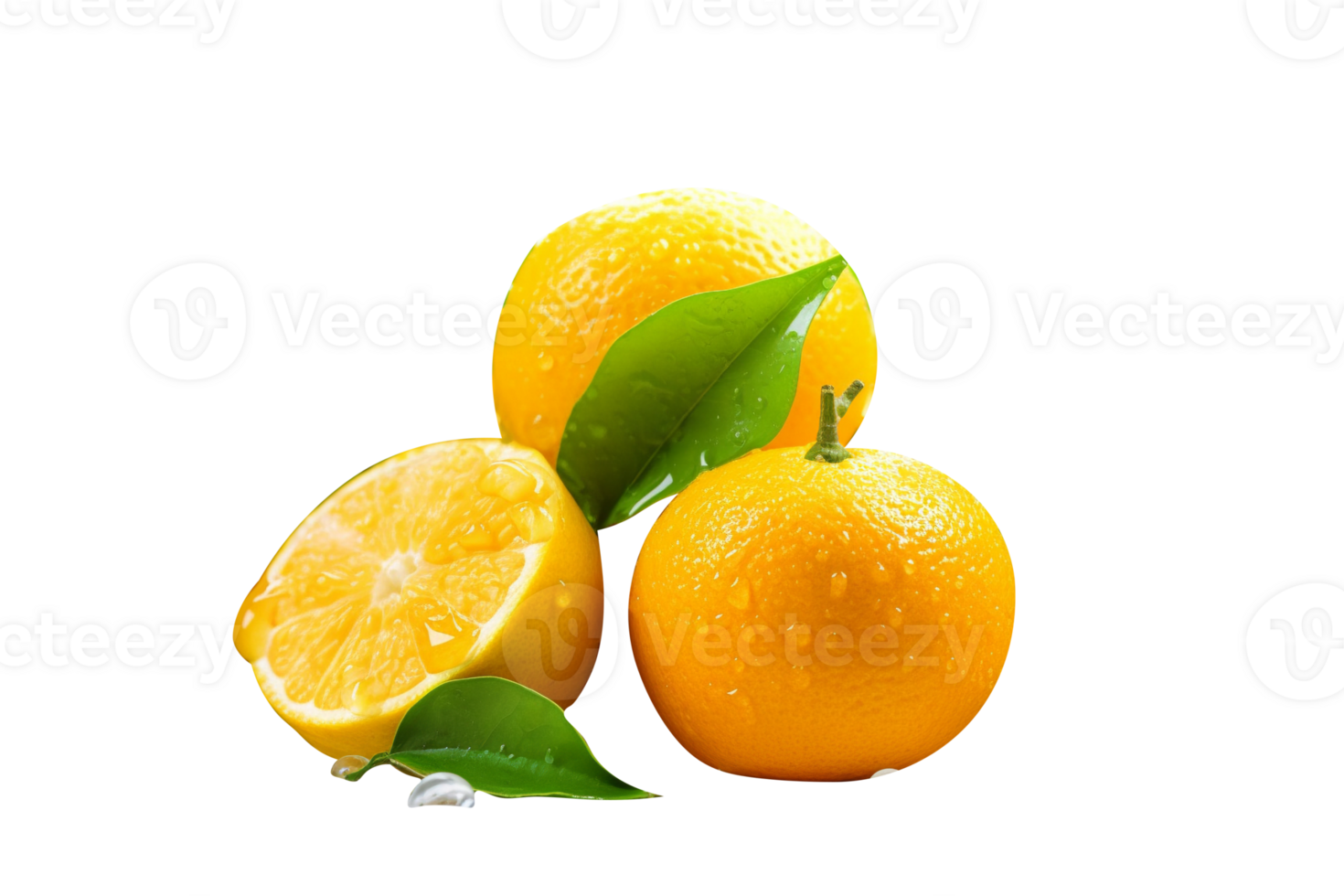 Fresh single orange fruit isolated on transparent background png
