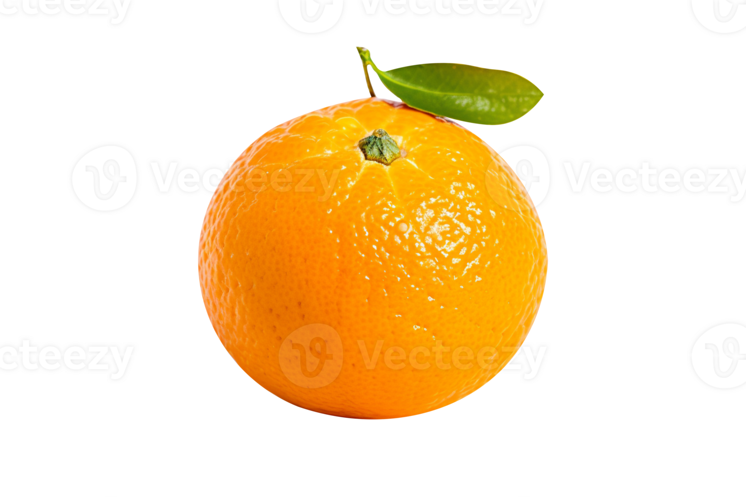 Fresh single orange fruit isolated on transparent background png