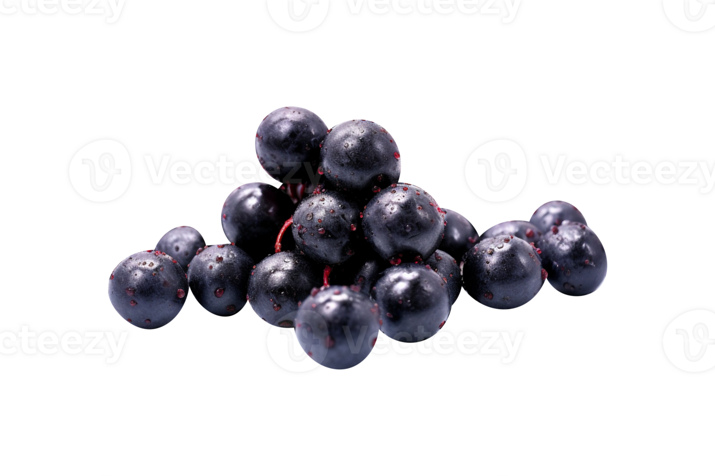 Fresh bunch acai berries isolated on transparent background png