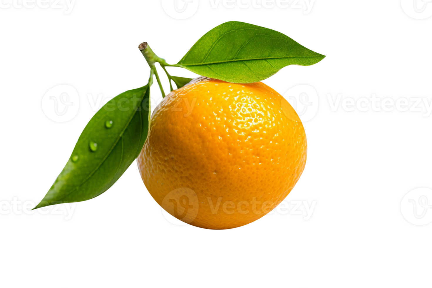 Fresh single orange fruit isolated on transparent background png