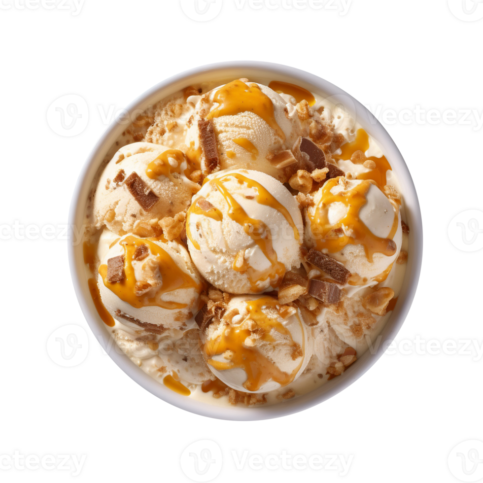 Tasty butter finger ice cream isolated on transparent background png