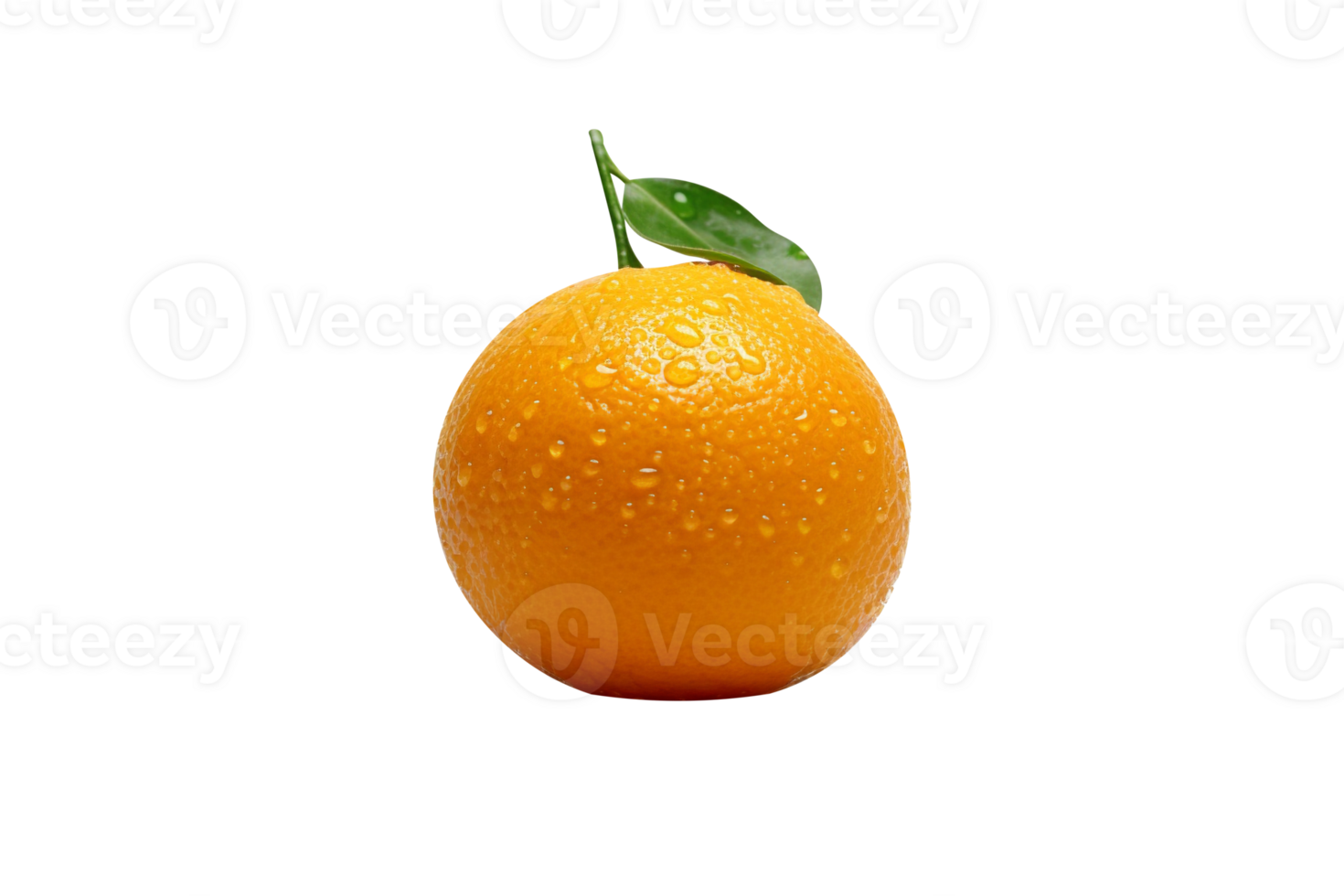 Fresh single orange fruit isolated on transparent background png