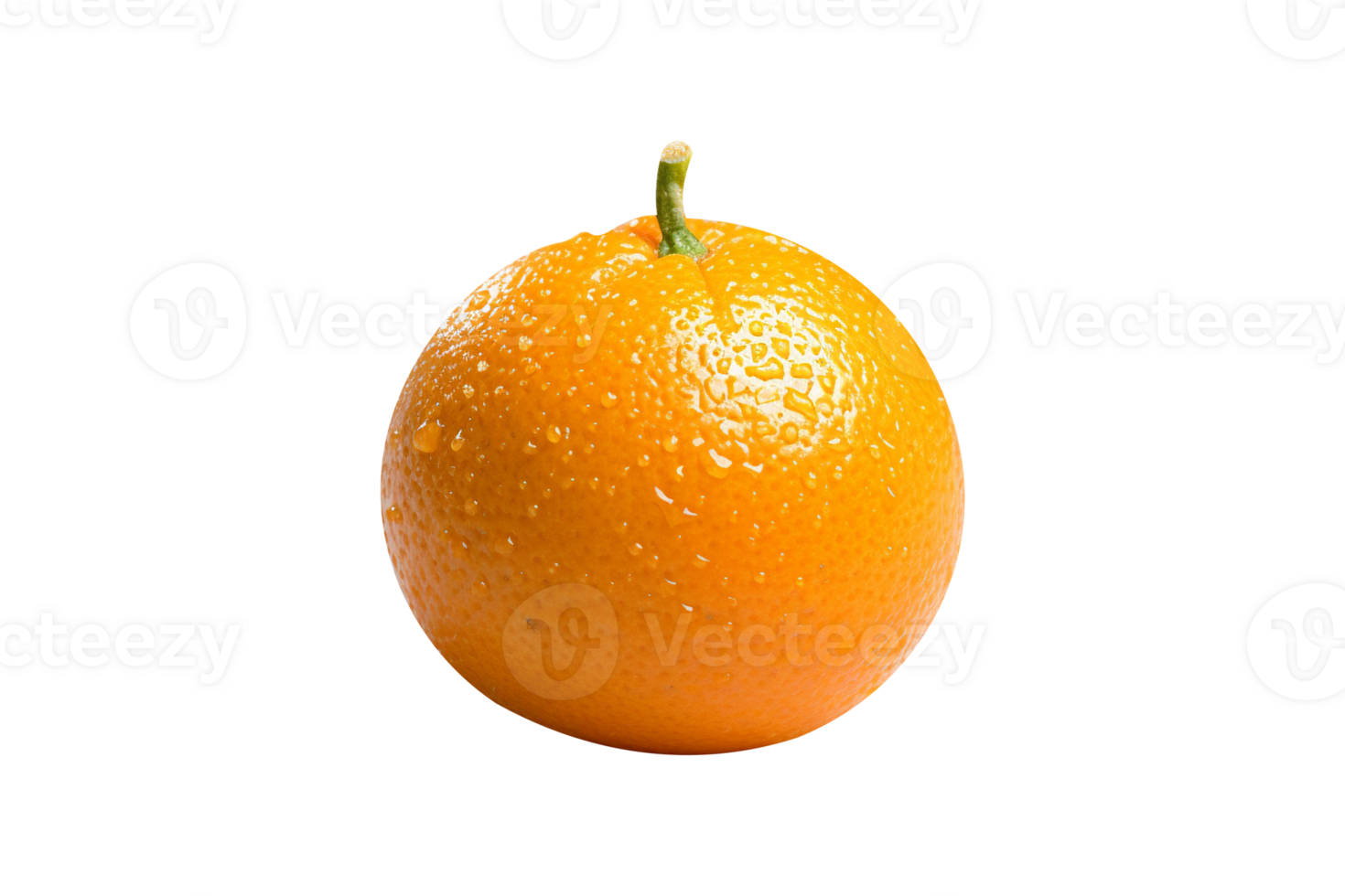 Fresh single orange fruit isolated on transparent background png