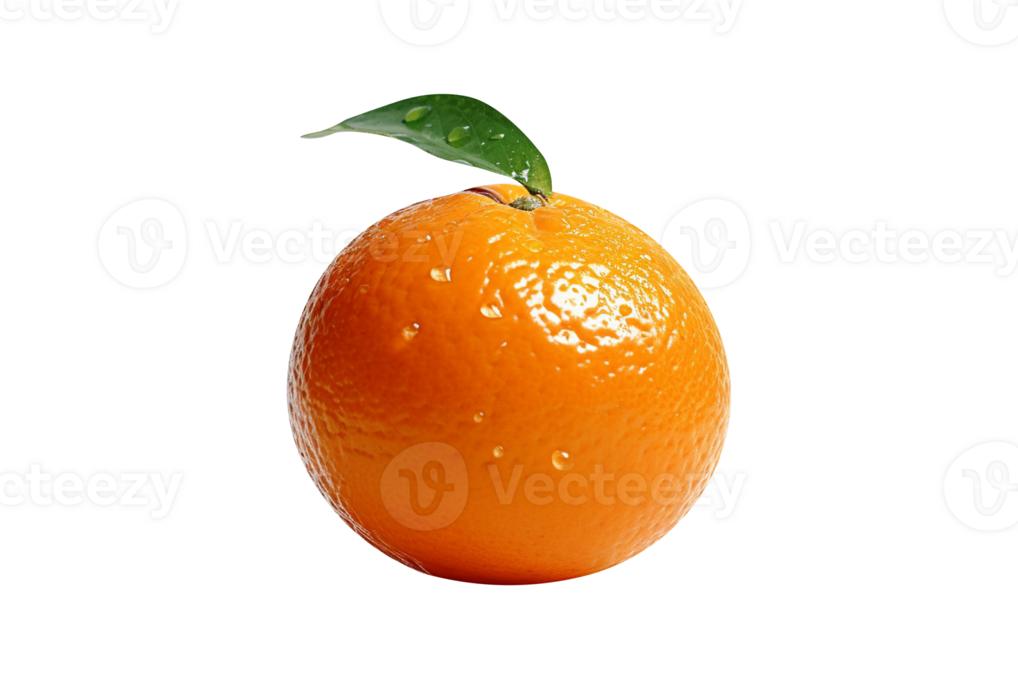 Fresh single orange fruit isolated on transparent background png