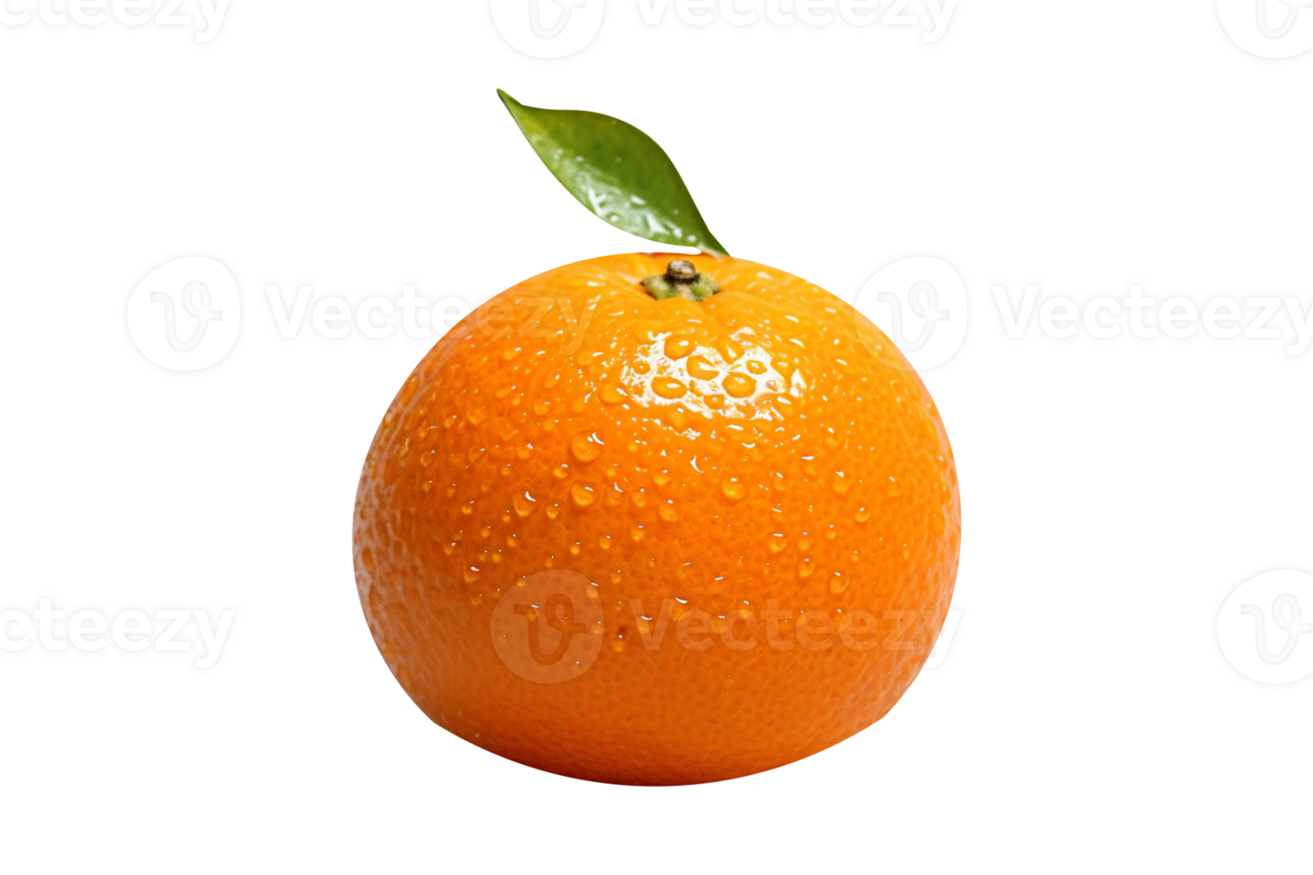 Fresh single orange fruit isolated on transparent background png