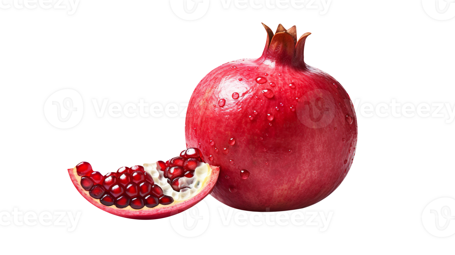 Fresh pomegranate isolated on transparent background png