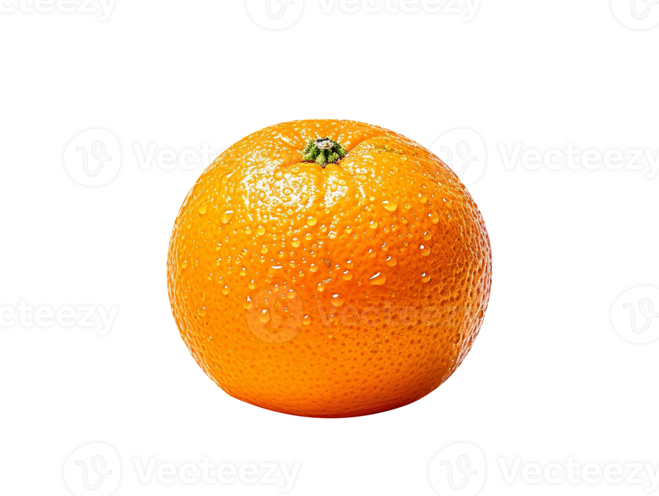 Fresh single orange fruit isolated on transparent background png