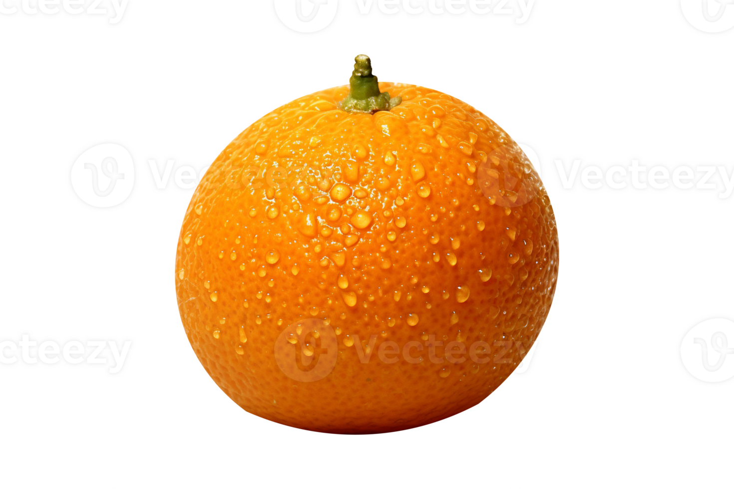 Fresh single orange fruit isolated on transparent background png