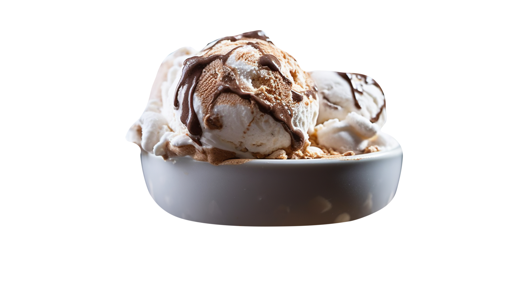 Tasty rocky road ice cream isolated on transparent background png