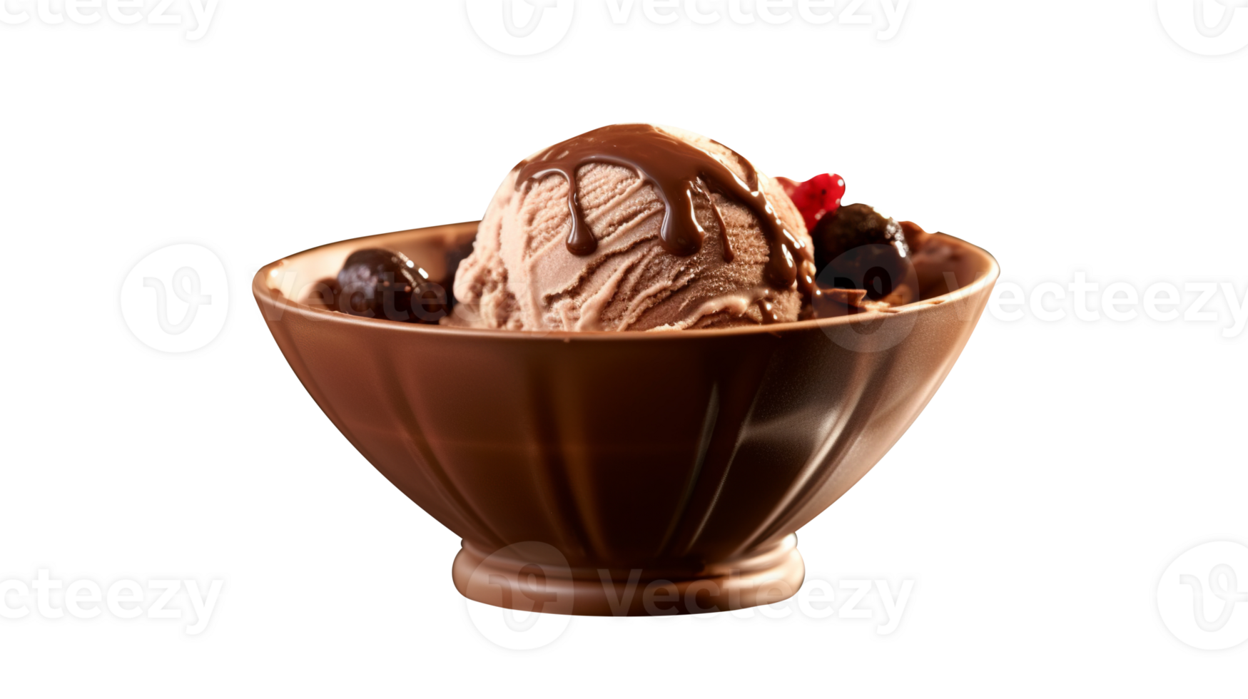 Tasty chocolate ice cream isolated on transparent background png