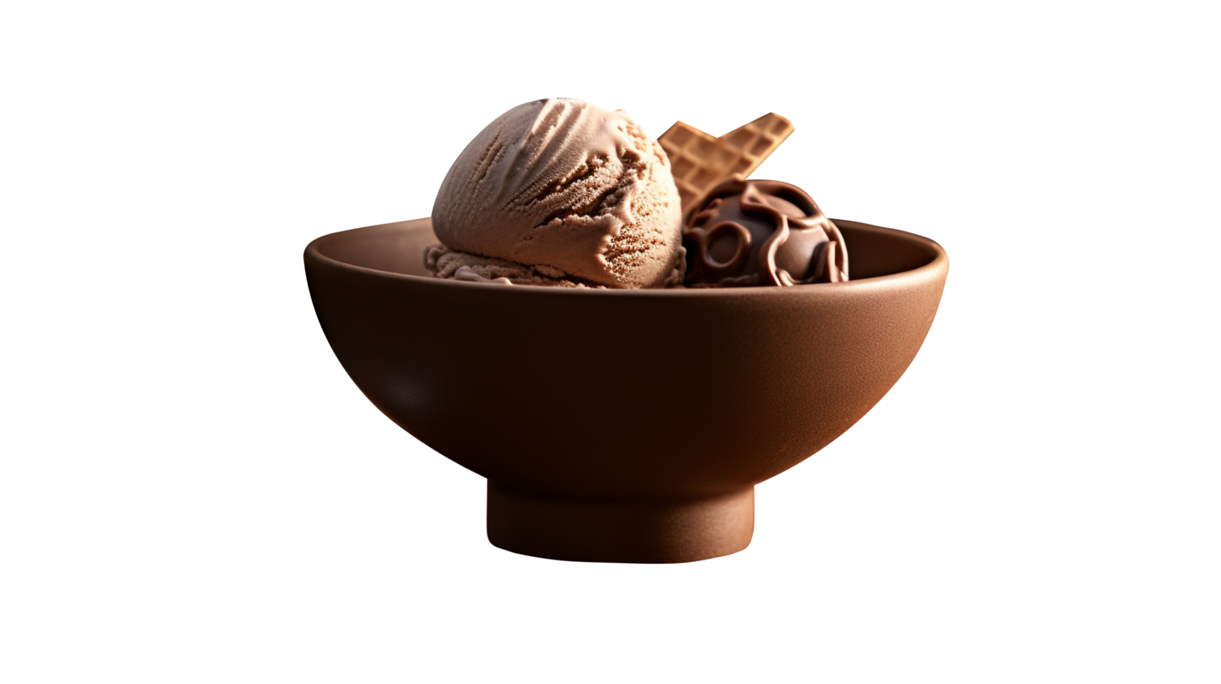 Tasty chocolate ice cream isolated on transparent background png