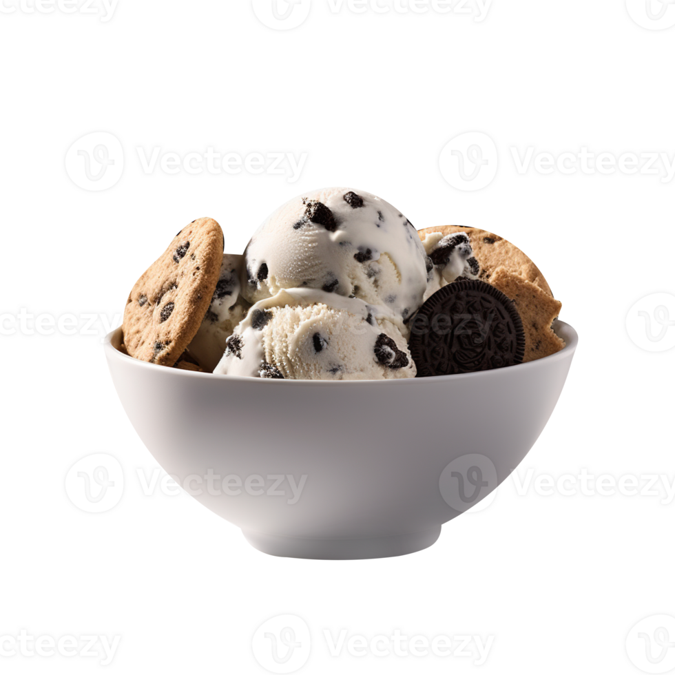 Tasty cookies ice cream isolated on transparent background png