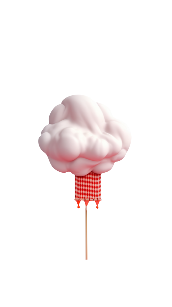 Yummy cotton candy ice cream popsicle isolated on transparent background png