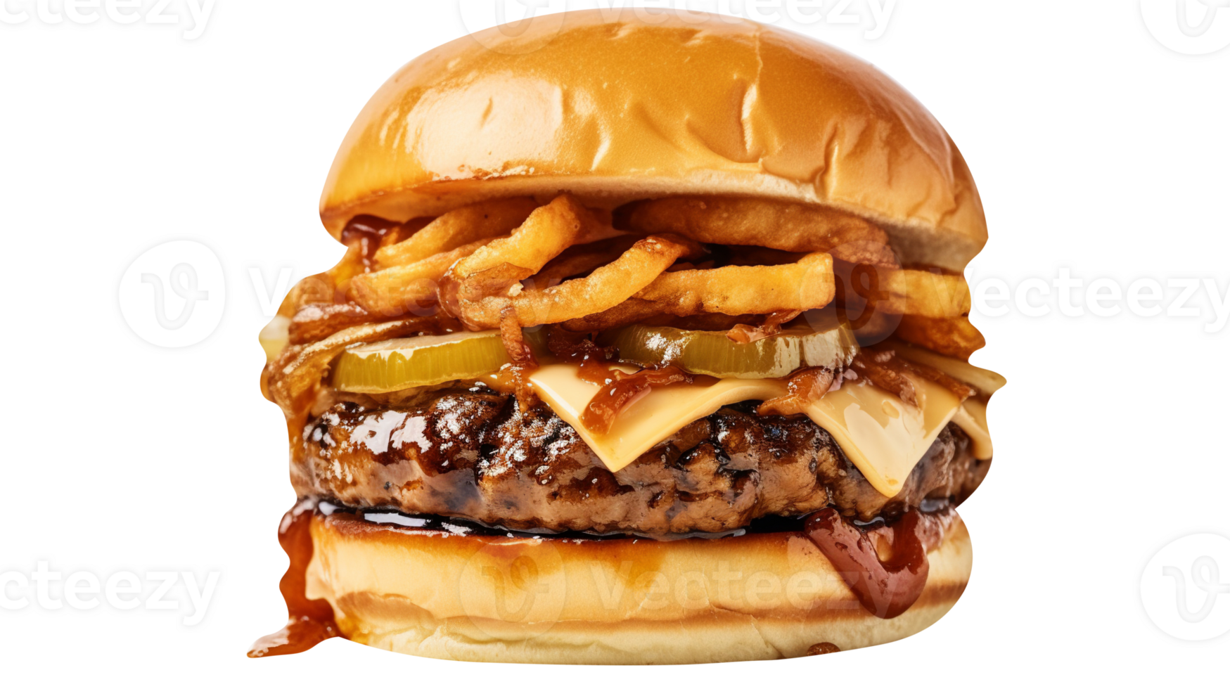 Delicious mouthwatering burger isolated on transparent background png