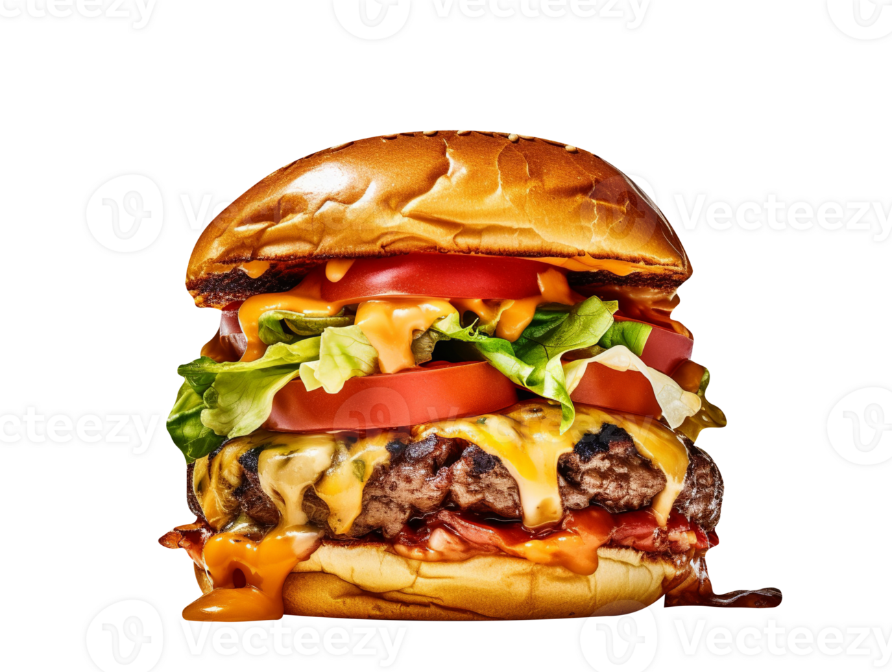 Delicious buffalo steak burger on transparent background png