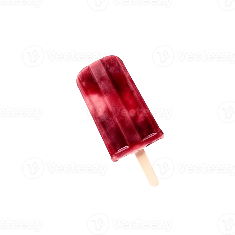 Frozen cherry popsicle isolated on transparent background png