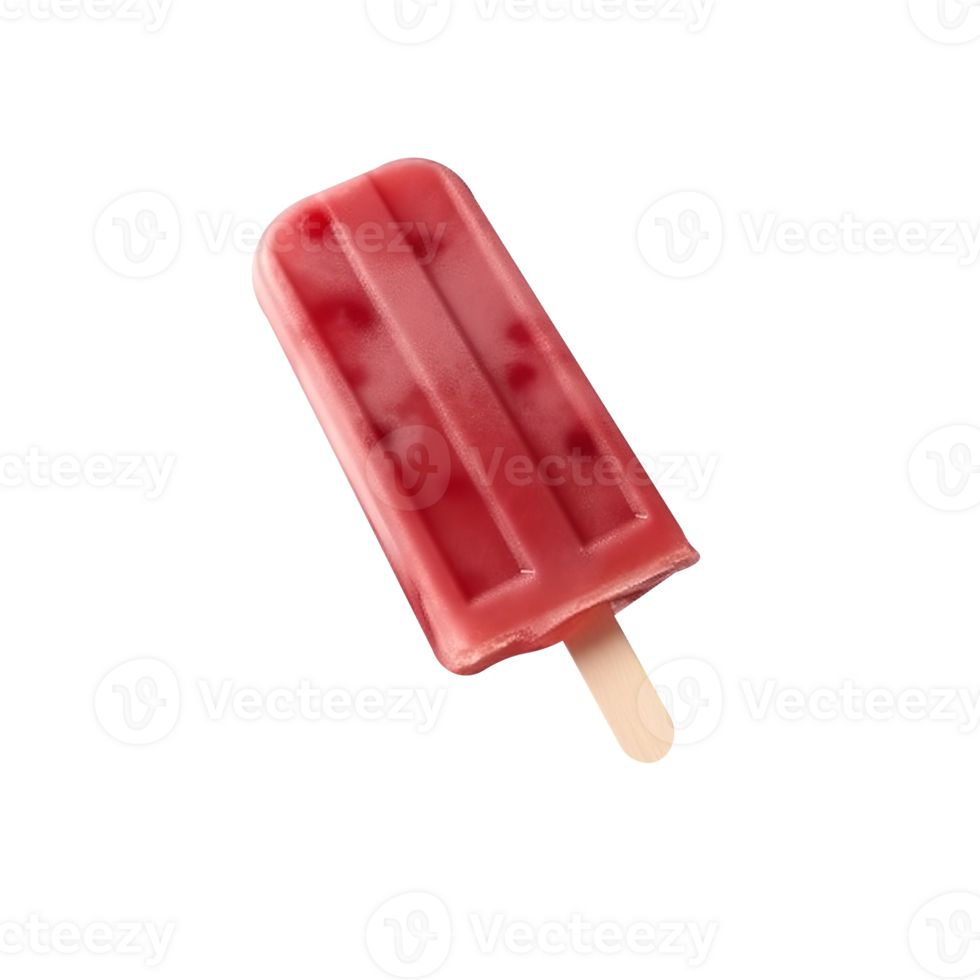 Frozen cherry popsicle isolated on transparent background png