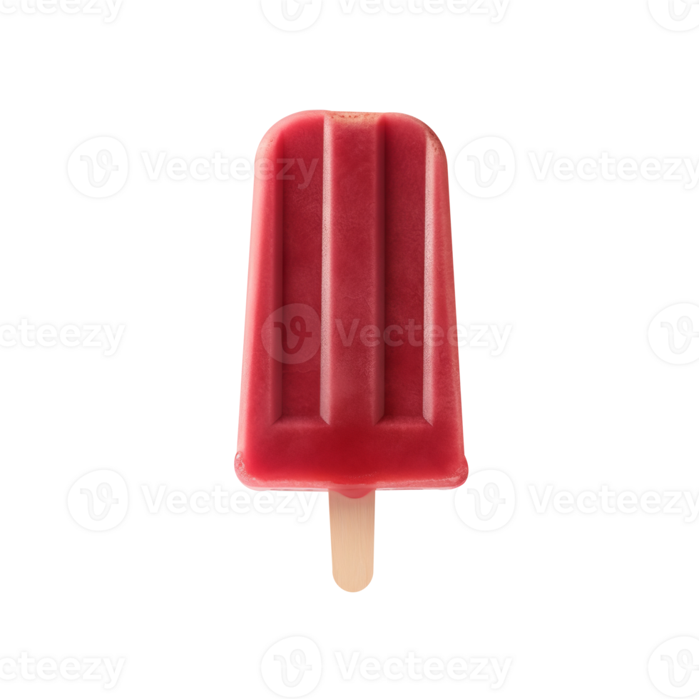Frozen cherry popsicle isolated on transparent background png