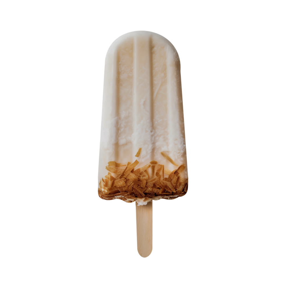 Frozen coconut popsicle isolated on transparent background png