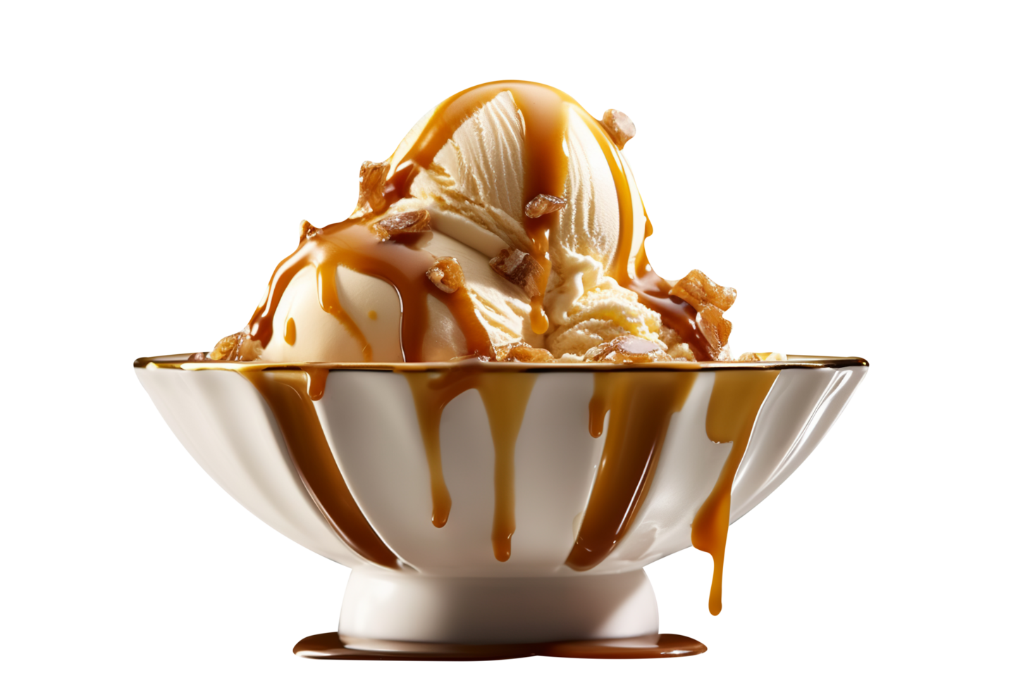 Tasty butter finger ice cream isolated on transparent background png