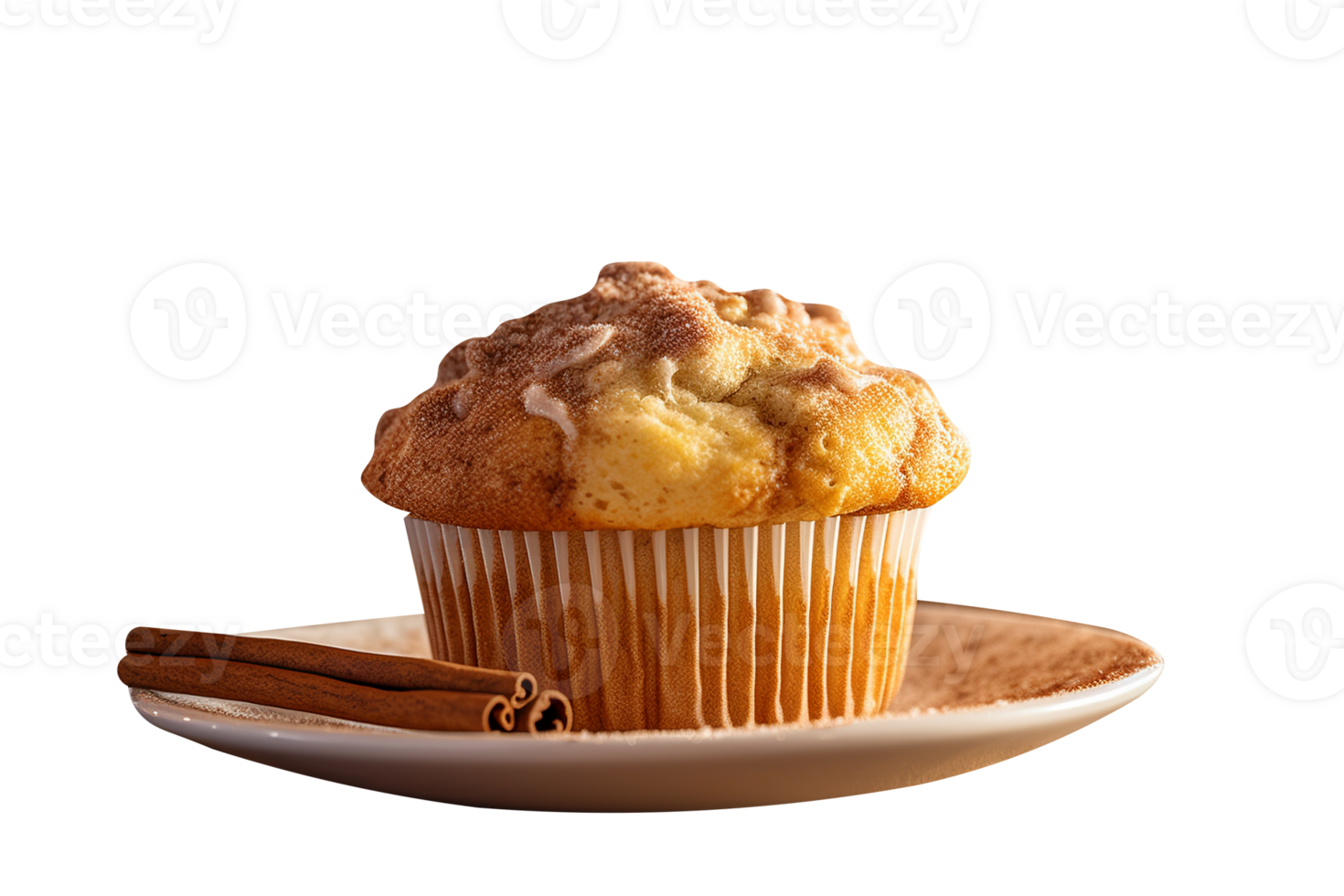 Delicious cinnamon muffin isolated on transparent background png