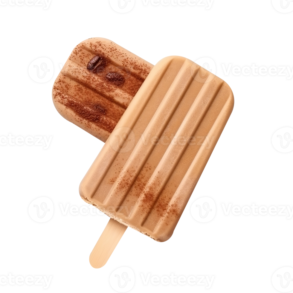 Frozen coffee popsicle isolated on transparent background png