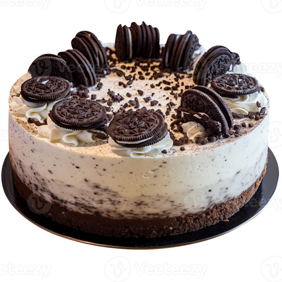 lecker Schokolade Kekse und Sahne Käsekuchen isoliert auf transparent ...