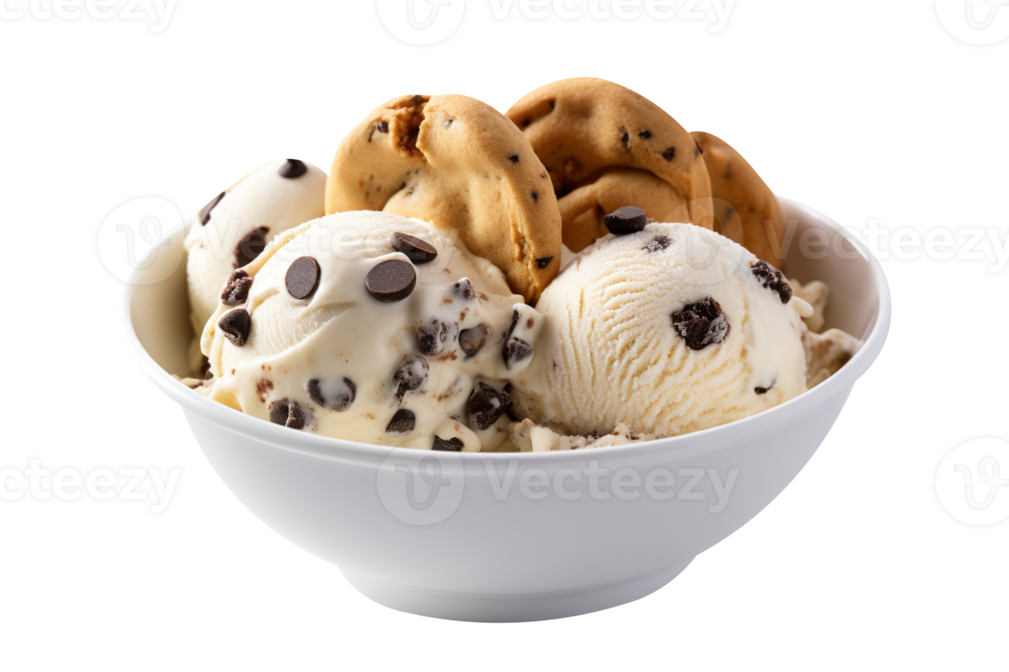 Tasty cookies ice cream isolated on transparent background png