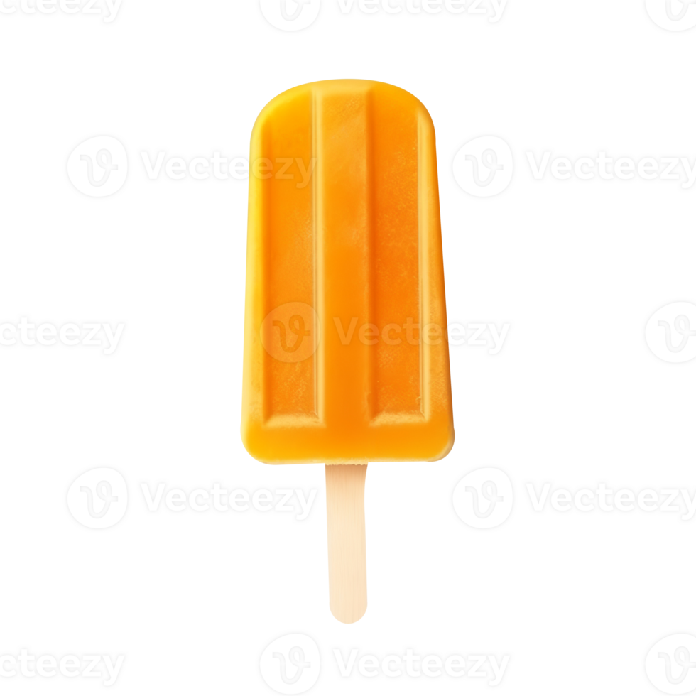 Frozen orange popsicle isolated on transparent background png