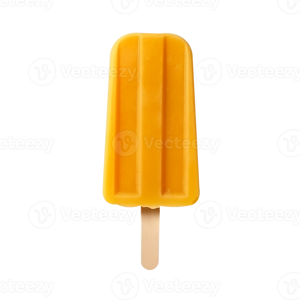 Frozen mango popsicle isolated on transparent background png